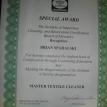 Master Textile Cleaner Award